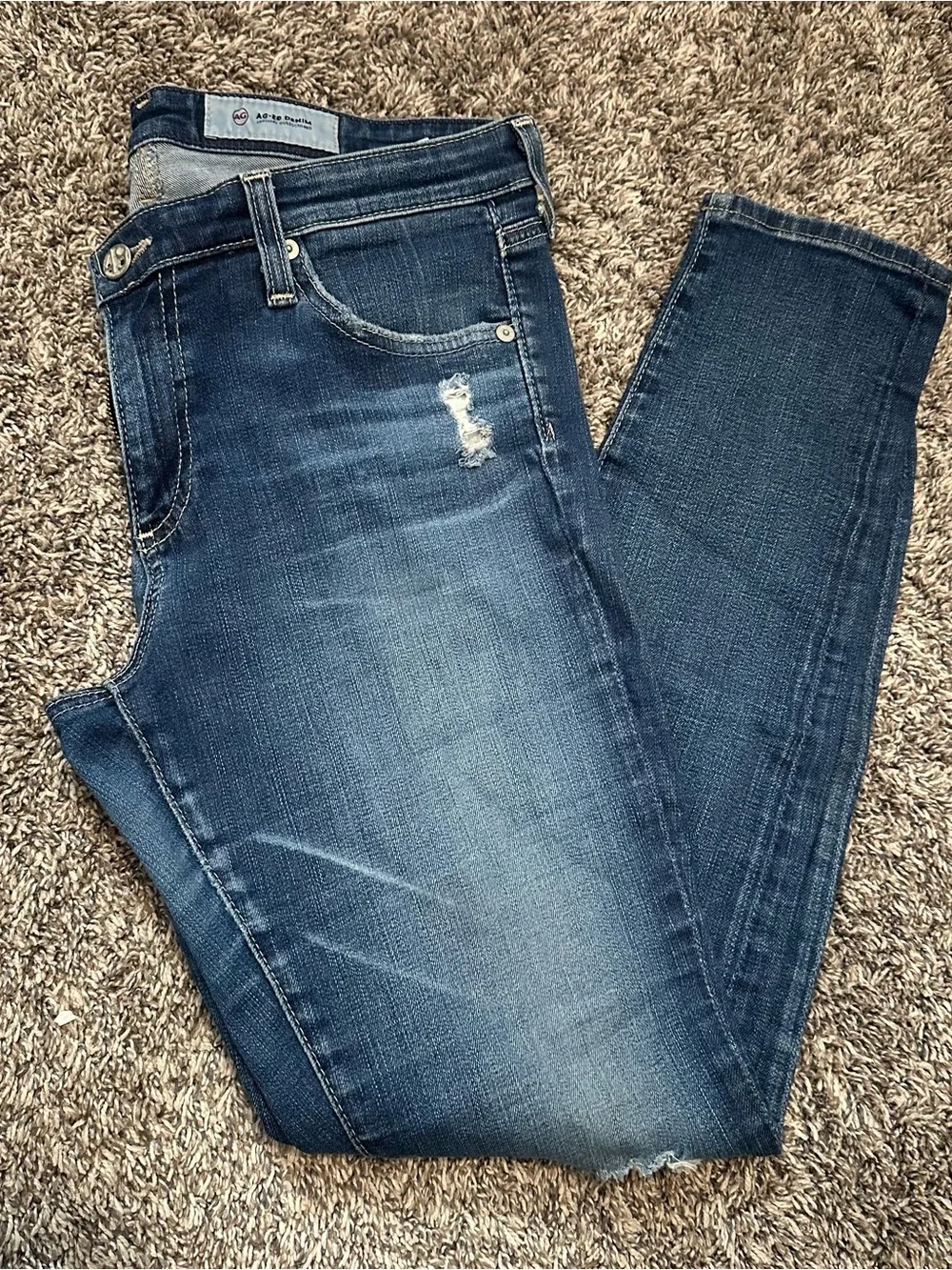 AG Adriano Goldschmied Women’s Dark Blue Skinny Jeans - Faded Wash - Picture 1 of 10